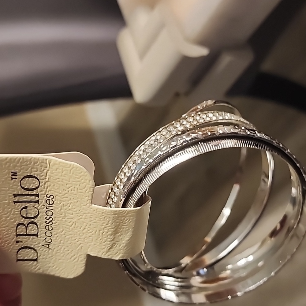 D'Bello Silver Bangle Set - Picture 2 of 4